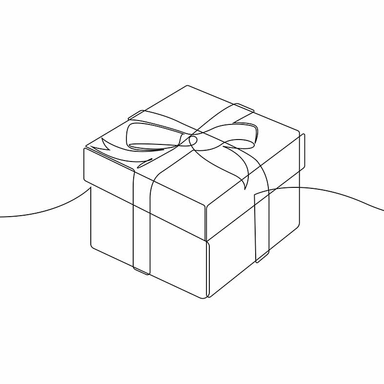 Giftbox line drawing